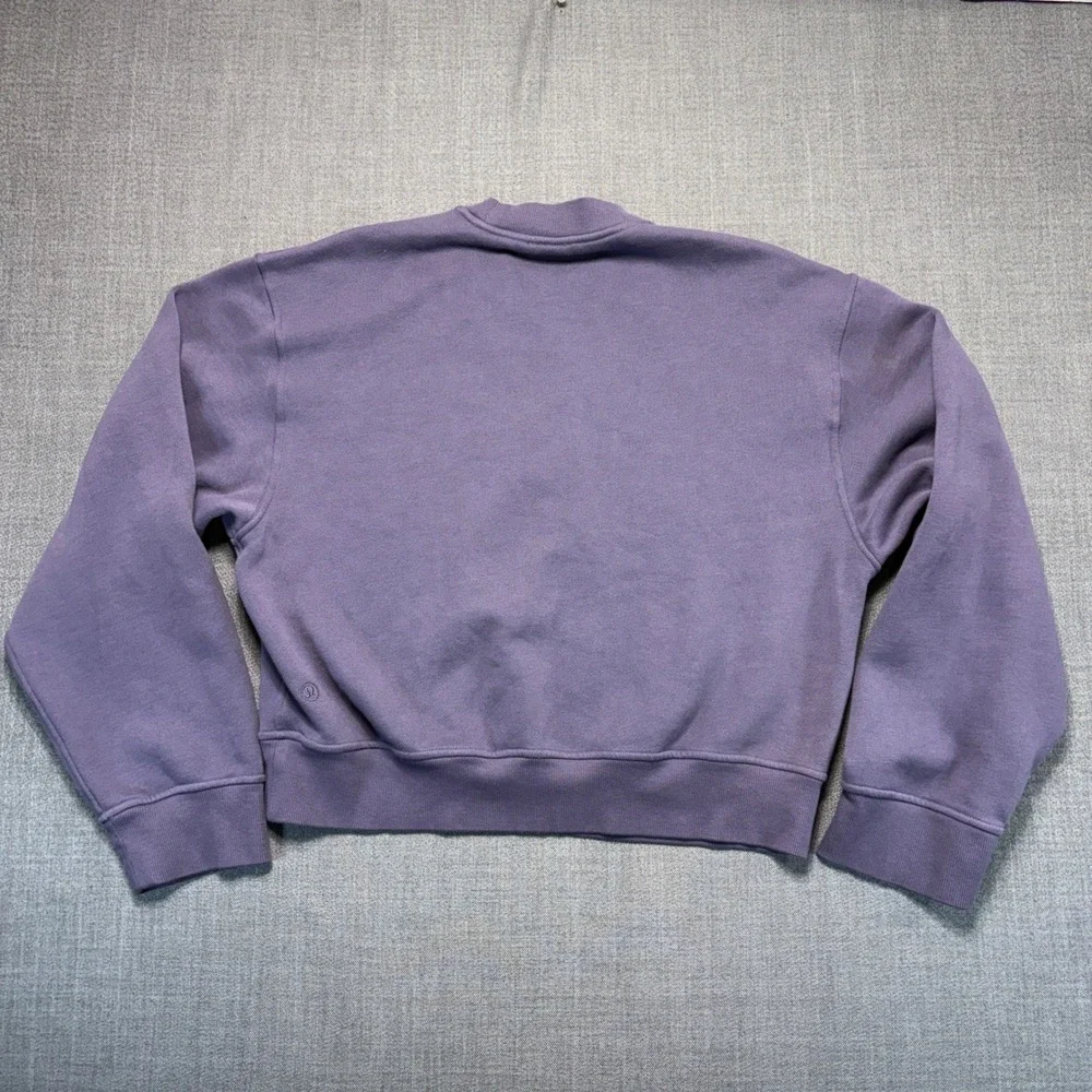 Lululemon Perfectly Oversized Cropped Crew Purple Sweatshirt XS LW3KJWS